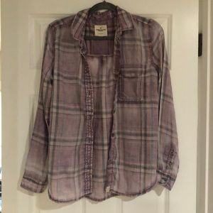 American eagle boyfriend fit plaid shirt